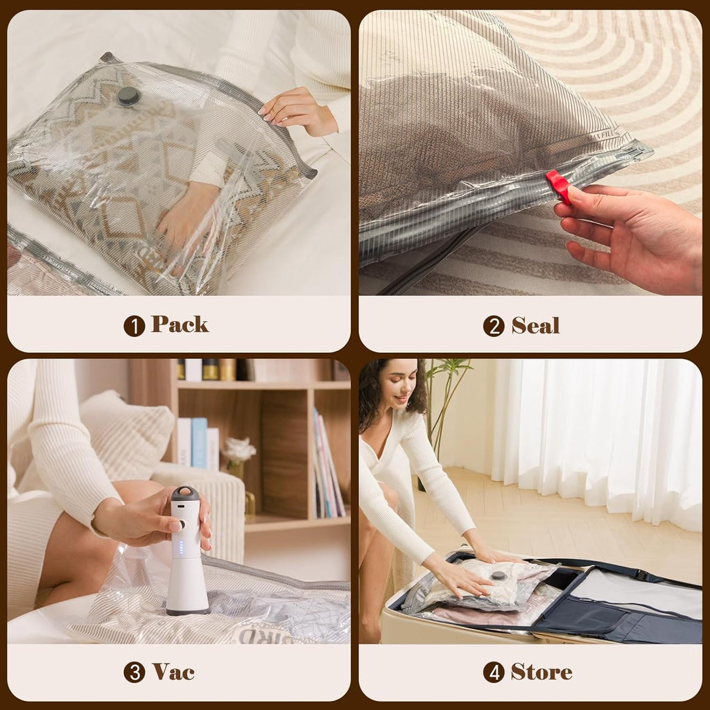Rechargeable Vacuum Bags for Travel – Save 80% Space in Your Luggage