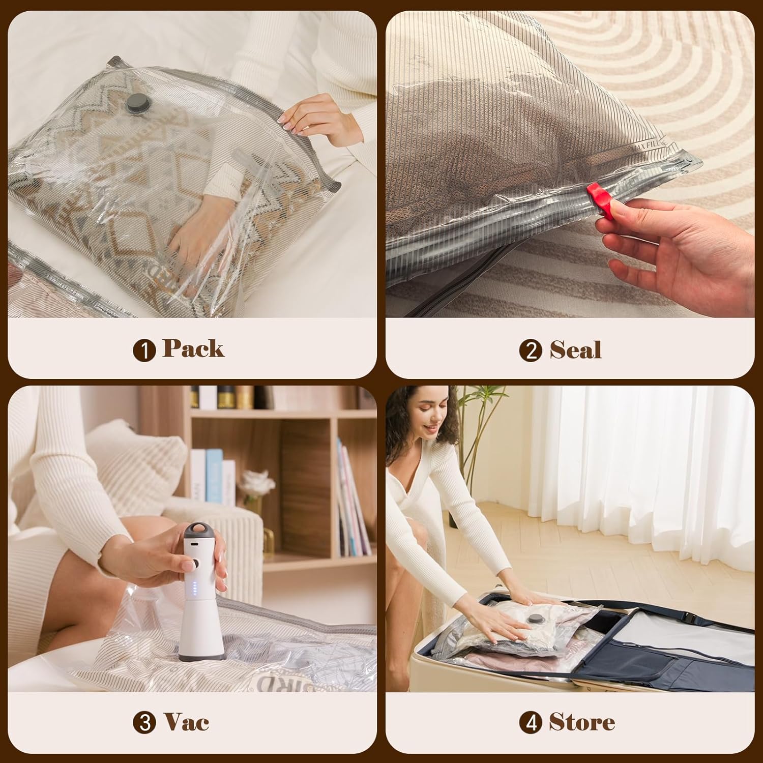 Rechargeable Vacuum Bags for Travel – Save 80% Space in Your Luggage